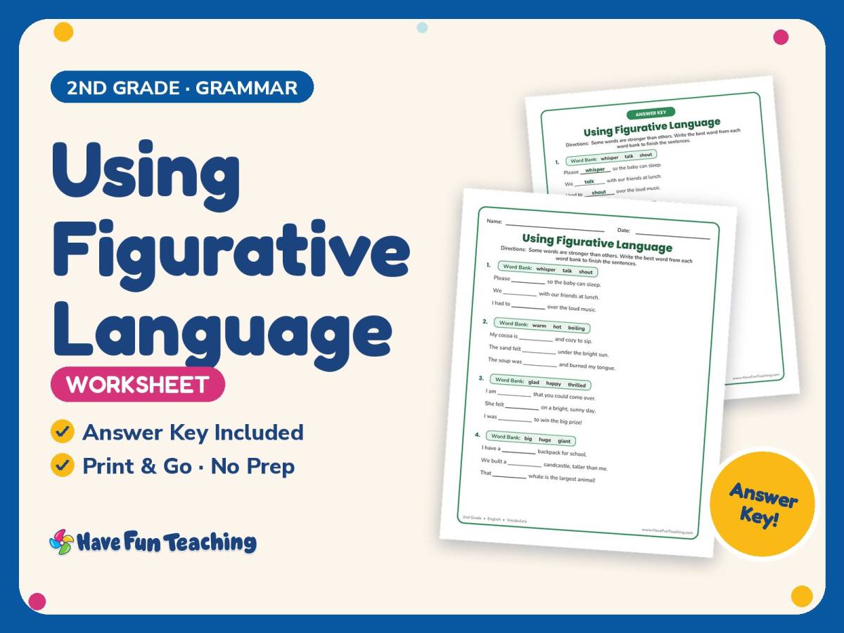 Using Figurative Language Worksheet – 2nd Grade Context Clues Practice preview
