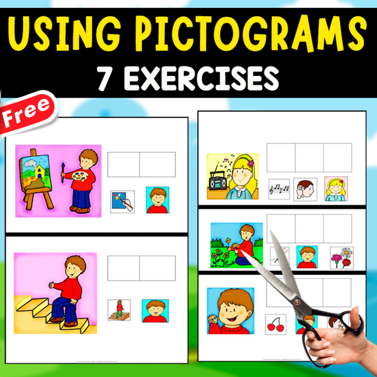 An educational teaching resource from EDITORIAL LAURA EDUCA entitled USING PICTOGRAMS | 7 FREE EXERCISES downloadable at Teach Simple.
