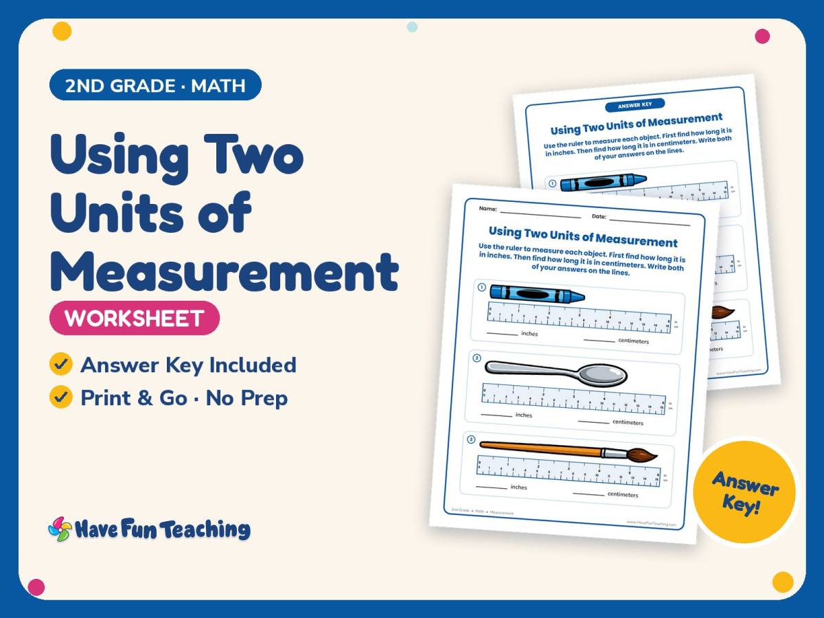 Using Two Units of Measurement Worksheet – 2nd Grade Size Practice preview