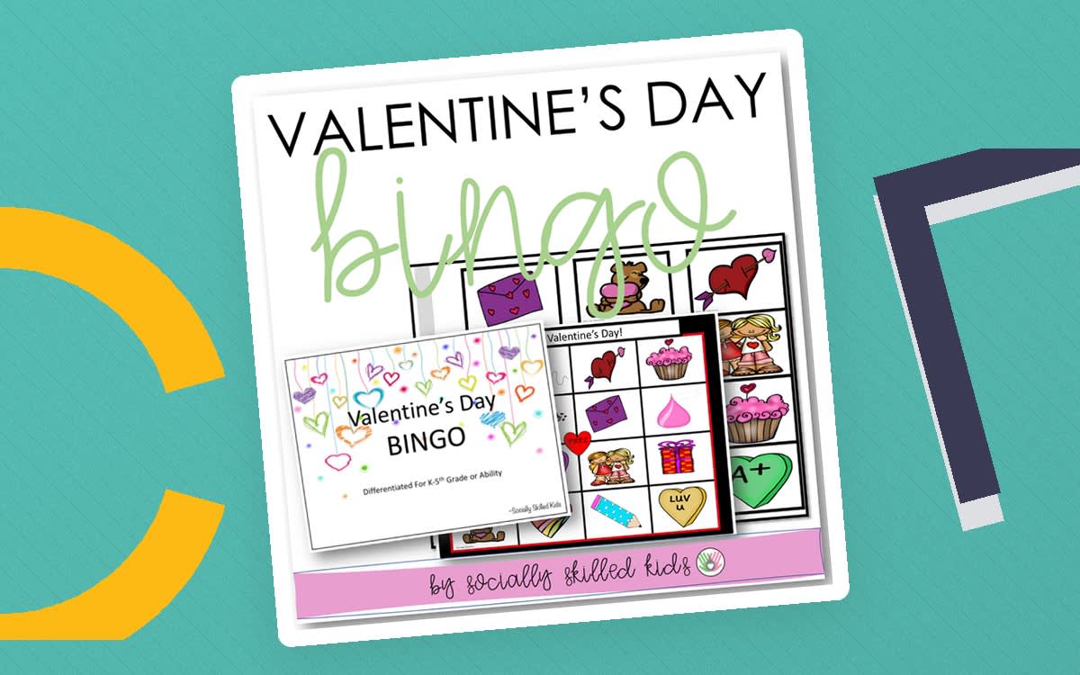 An educational teaching resource from Socially Skilled Kids entitled Valentine's Day BINGO, Differentiated For K-5th downloadable at Teach Simple.