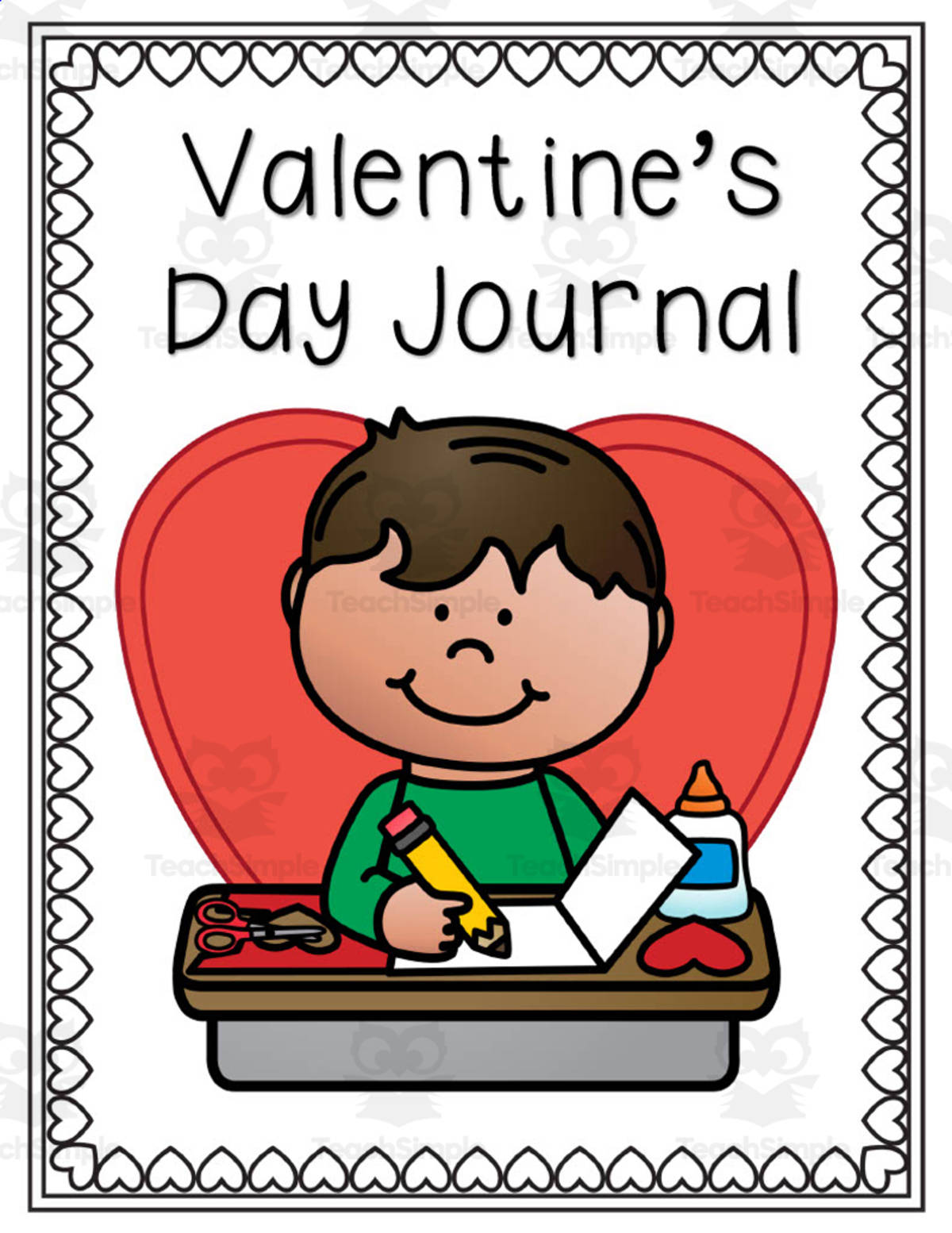An educational teaching resource from Glitter and Grace entitled Valentine's Day Journal downloadable at Teach Simple.