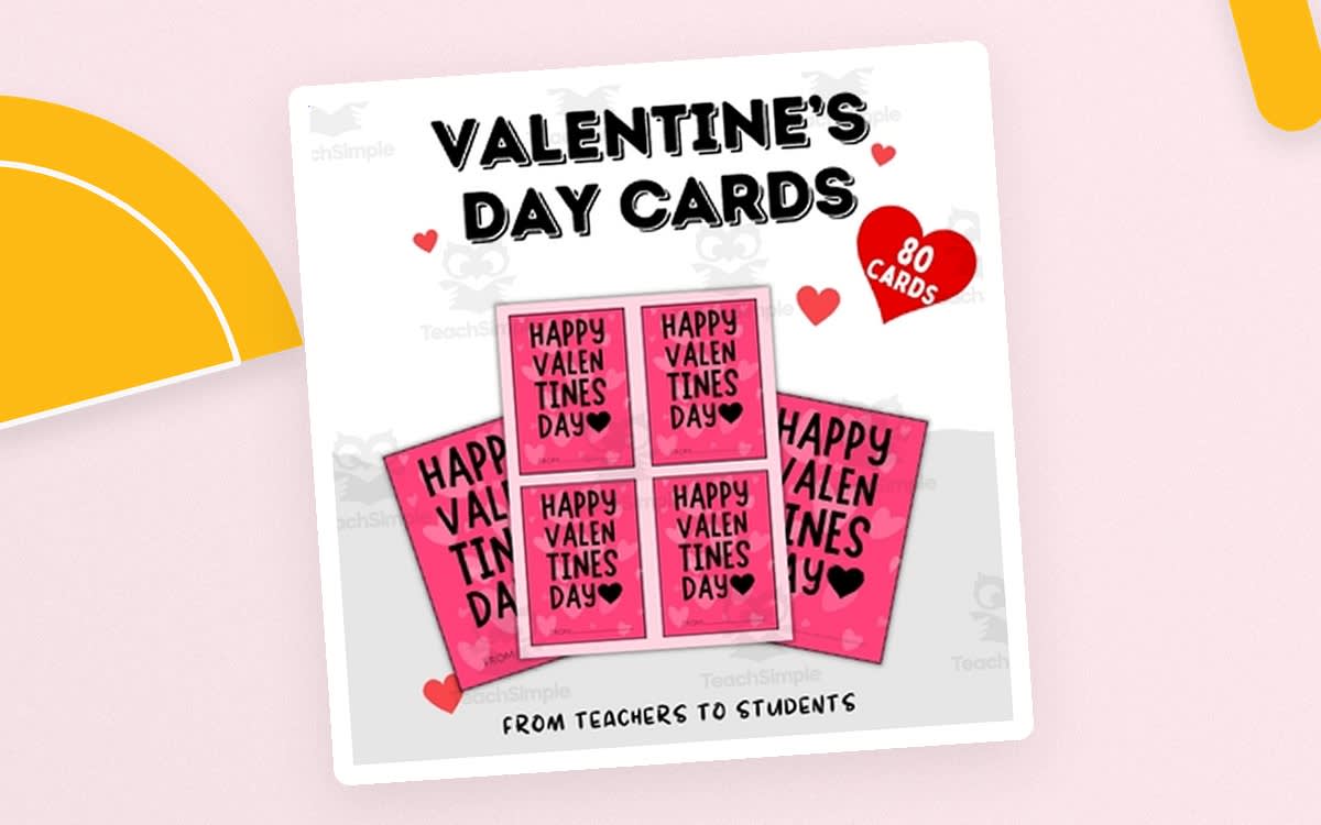 An educational teaching resource from Style Your Classroom entitled Valentine's Day Messages for Kids – Teacher Cards downloadable at Teach Simple.