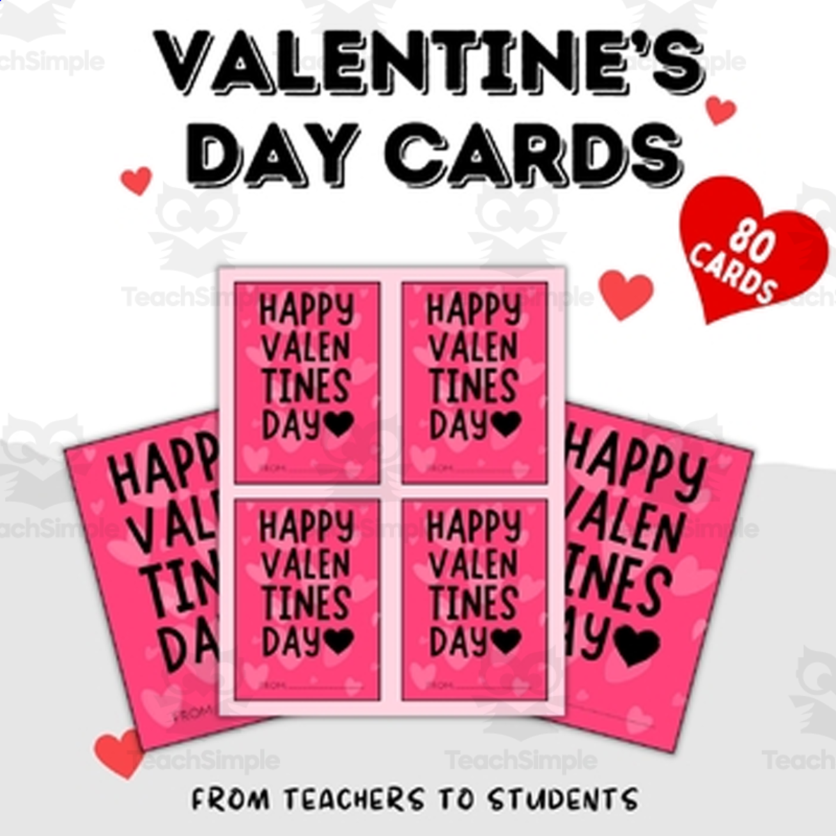 An educational teaching resource from Style Your Classroom entitled Valentine's Day Messages for Kids – Teacher Cards downloadable at Teach Simple.