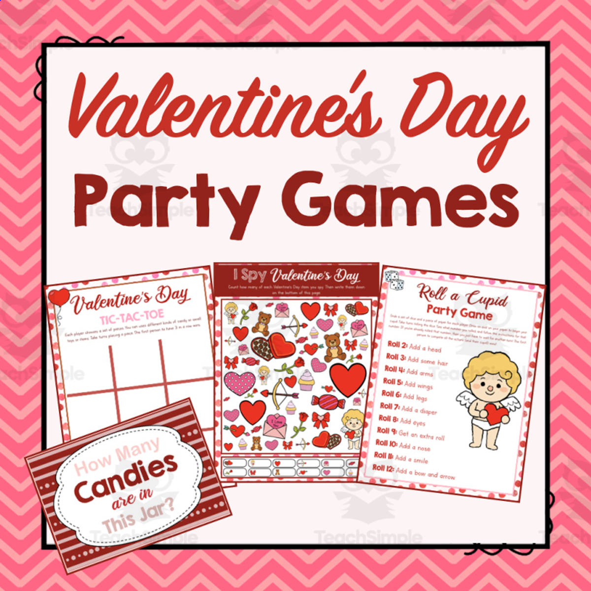An educational teaching resource from Simply Schoolgirl entitled Valentine's Day Party Games downloadable at Teach Simple.
