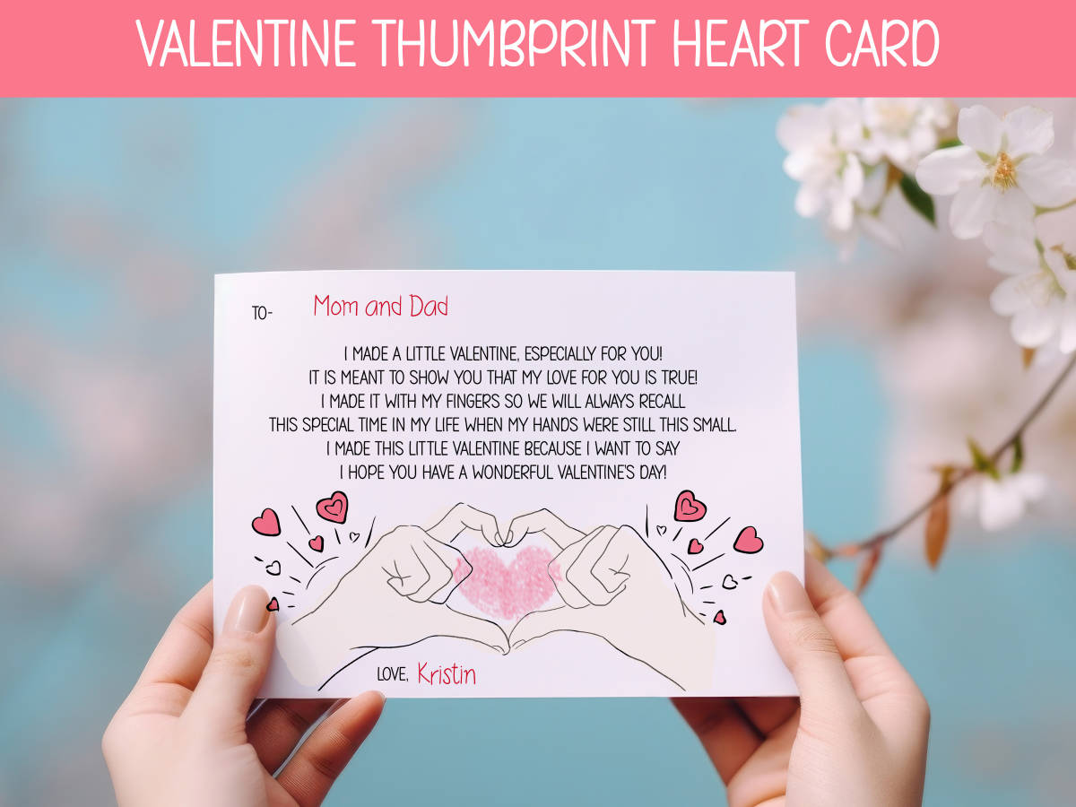 An educational teaching resource from Forever June Digital Design entitled Valentine's Day Templates, Fingerprint Art Craft, Coloring Card & Poem downloadable at Teach Simple.