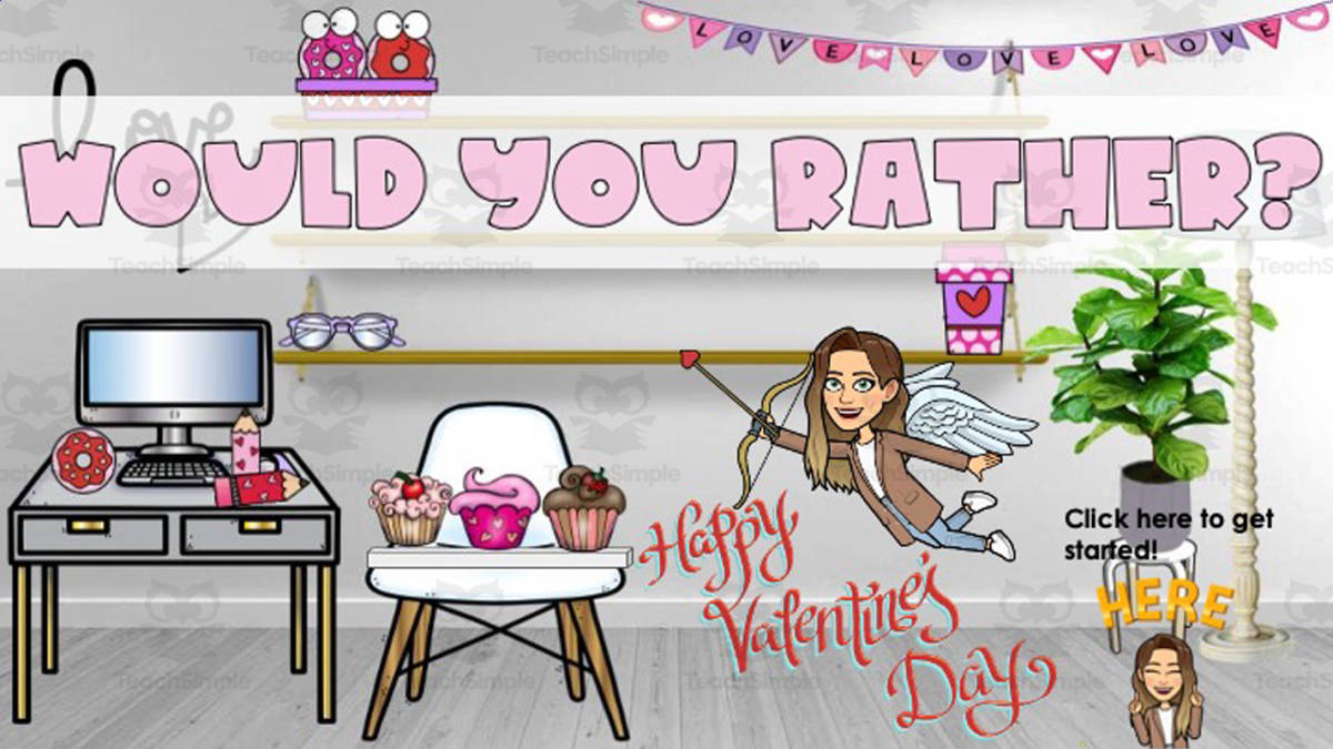 An educational teaching resource from Joyful Noise Teaching entitled Valentine's Day Would You Rather Game downloadable at Teach Simple.