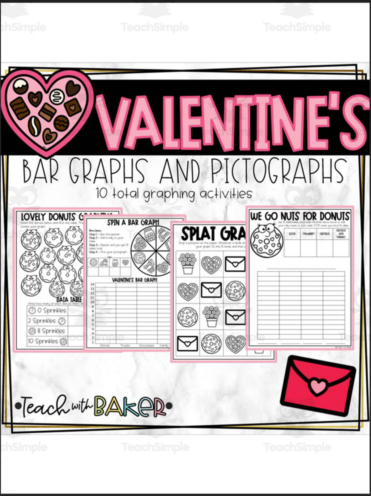 An educational teaching resource from Teach With Baker entitled Valentine's Graphing downloadable at Teach Simple.
