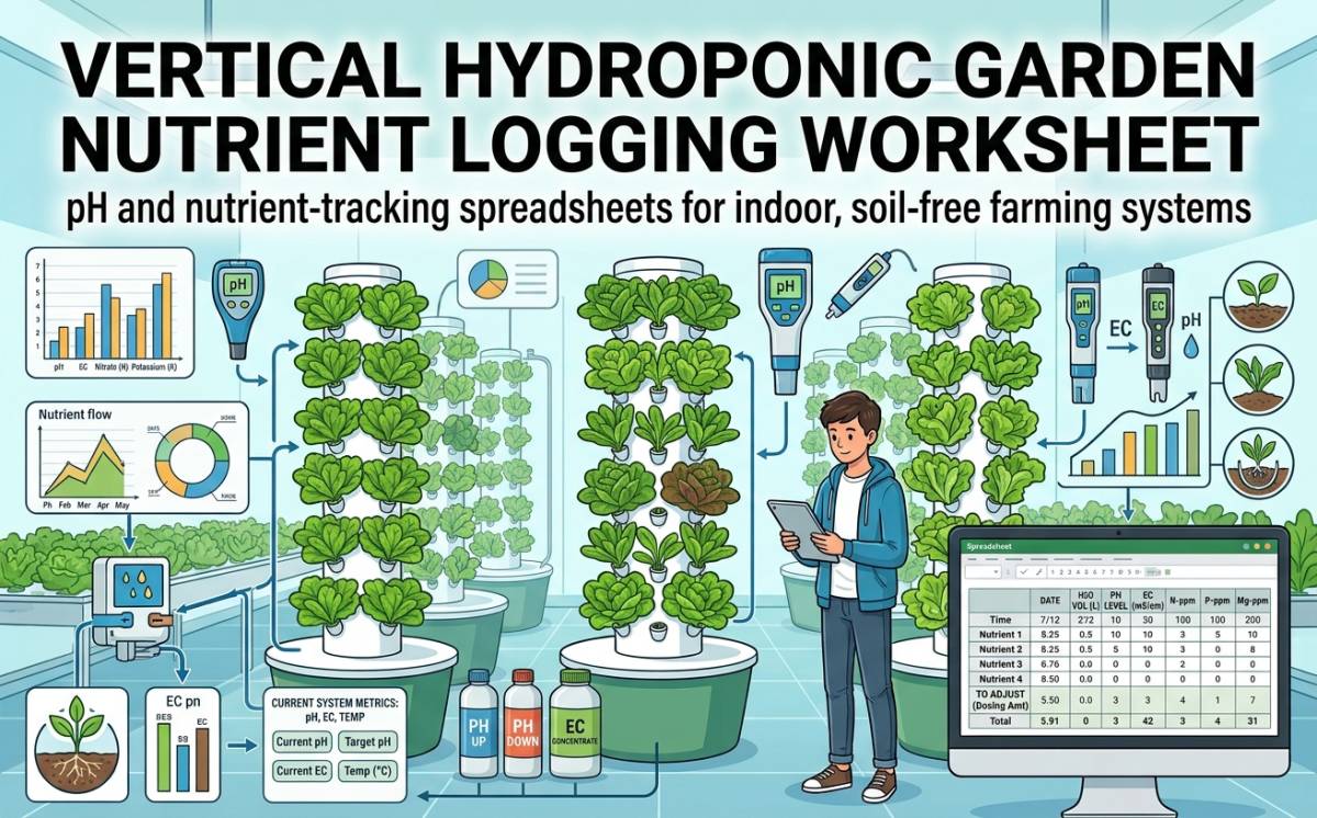 An educational teaching resource from Creative Book Store entitled Vertical Hydroponic Garden Nutrient Logging downloadable at Teach Simple.