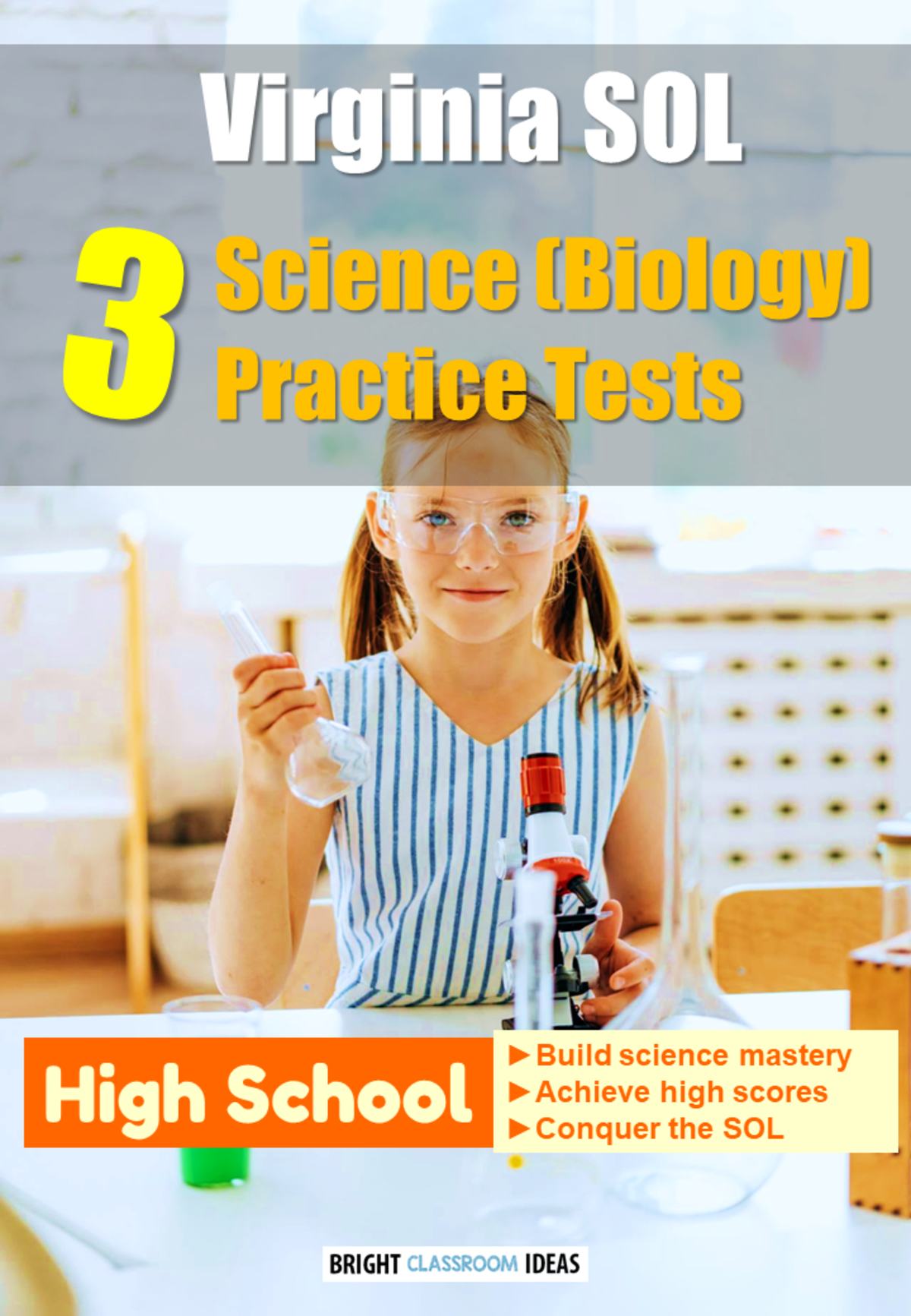 An educational teaching resource from Bright Classroom Ideas Marketplace entitled Virginia SOL Pack of 3 Science (Biology) Tests for High School downloadable at Teach Simple.