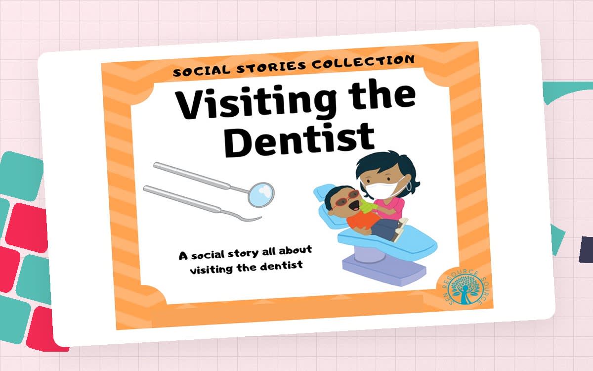 An educational teaching resource from SEN Resource Source entitled Visiting the Dentist Social Story downloadable at Teach Simple.