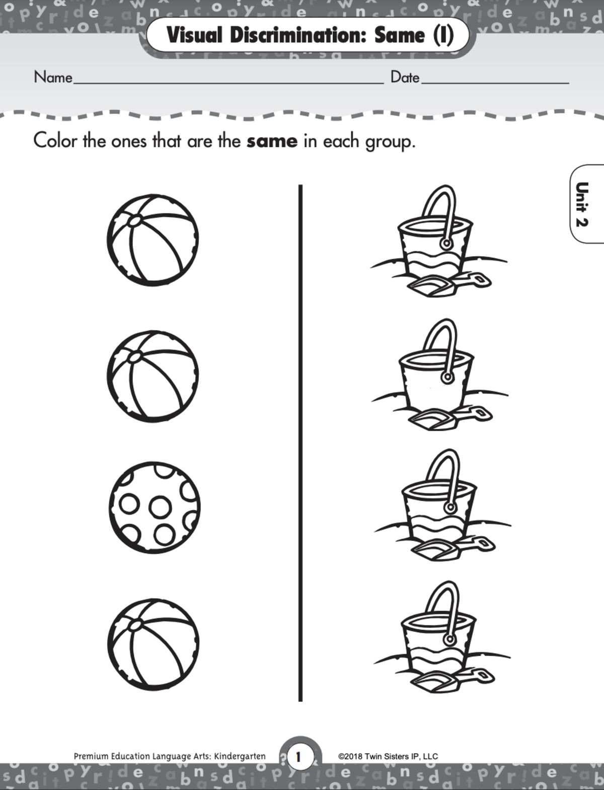 An educational teaching resource from Twin Sisters Digital Media entitled Visual Discrimination Workbook – Pre-K to 1st downloadable at Teach Simple.