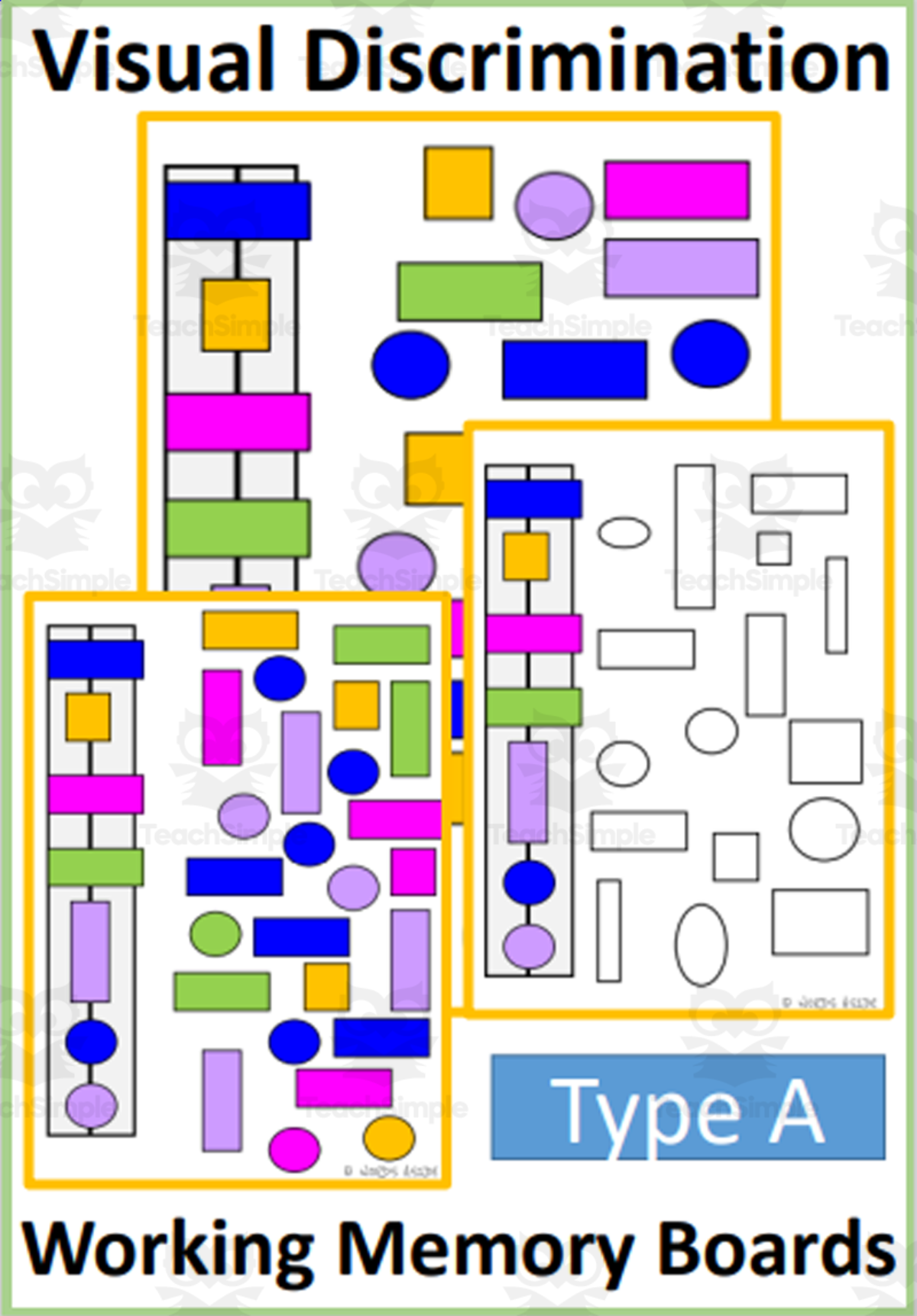 An educational teaching resource from WORDS ASIDE entitled Visual Discrimination | Working Memory Boards A downloadable at Teach Simple.