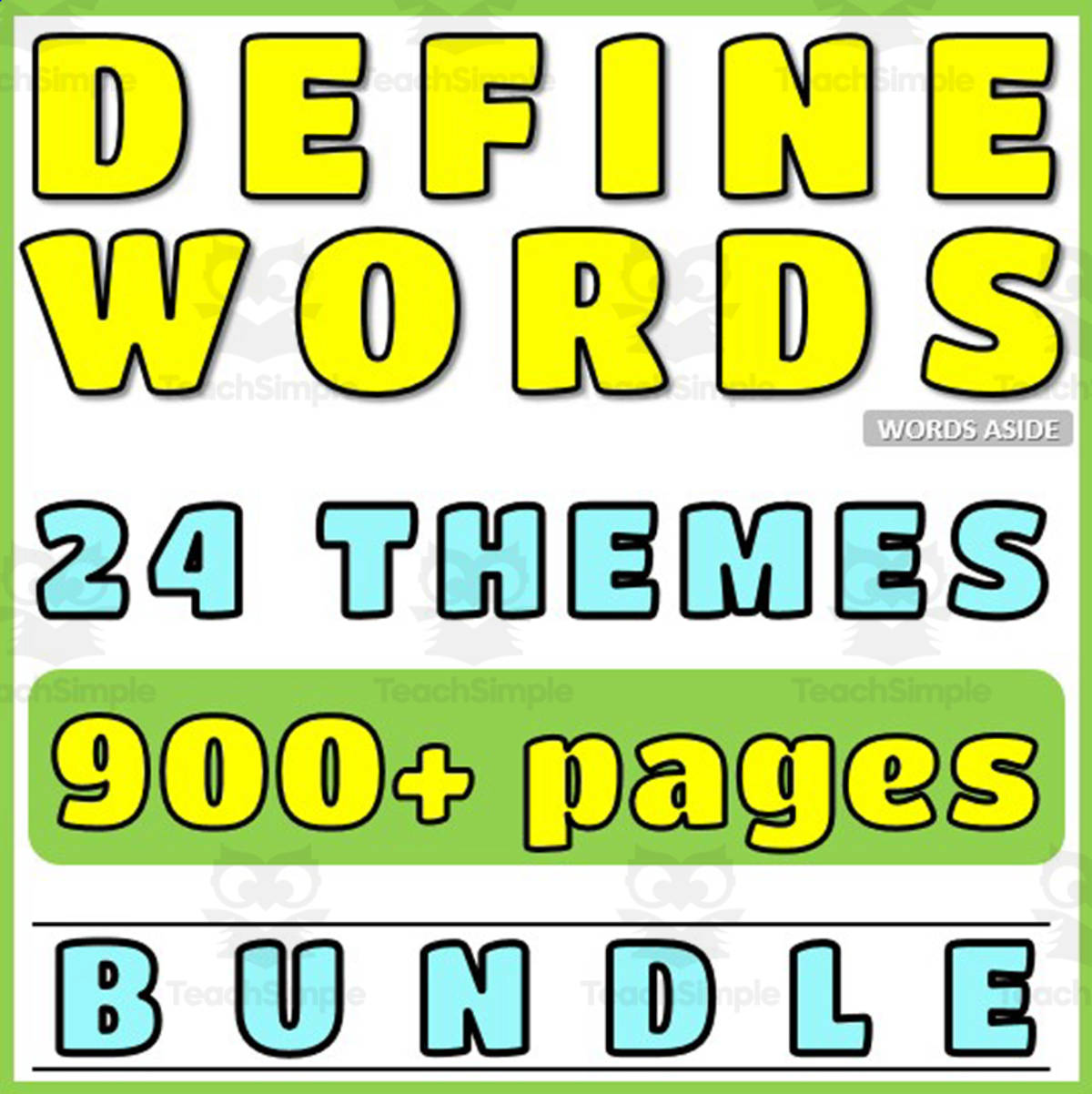 An educational teaching resource from WORDS ASIDE entitled Vocabulary Nouns Definitions Reading Writing downloadable at Teach Simple.