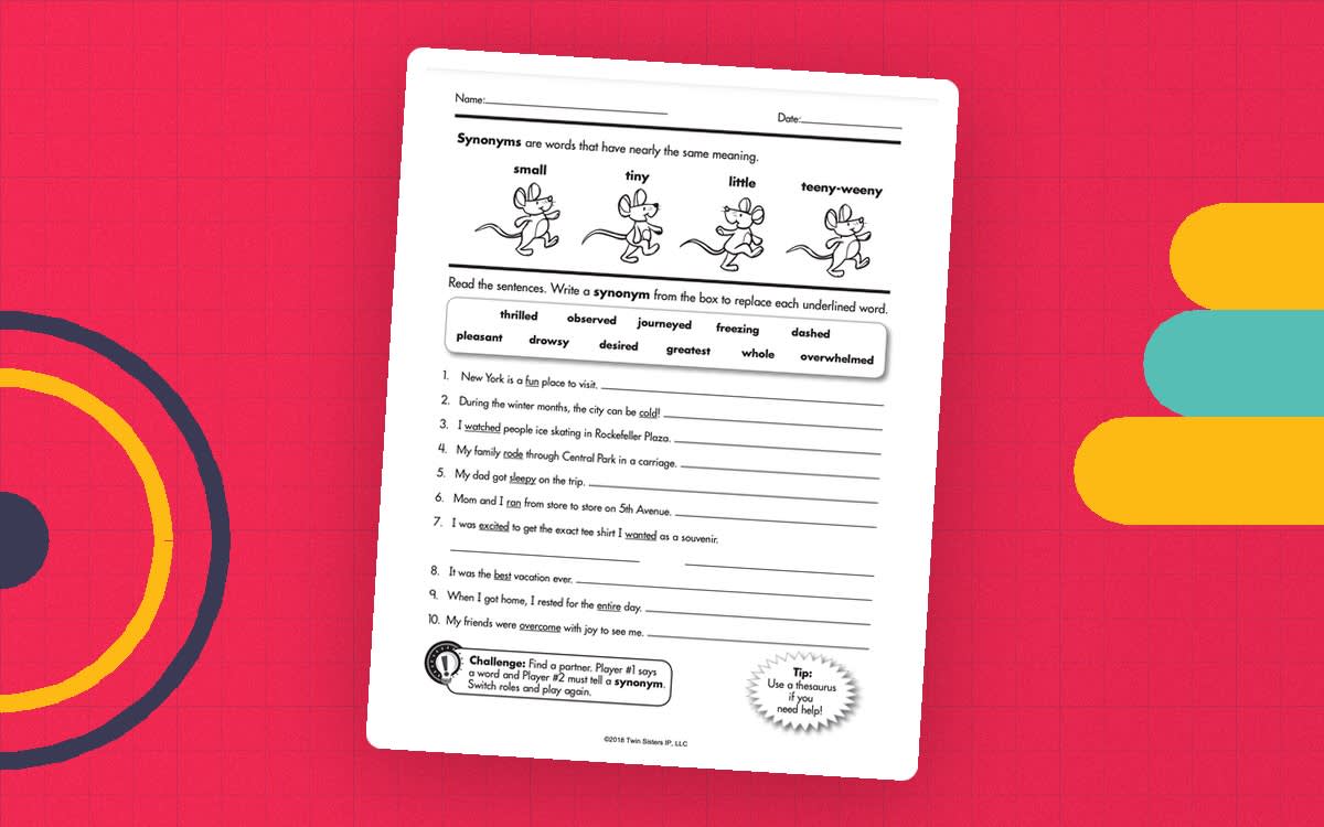 An educational teaching resource from Twin Sisters Digital Media entitled Vocabulary, Writing Conventions I, and Phonemic Awareness Printable Workbook downloadable at Teach Simple.
