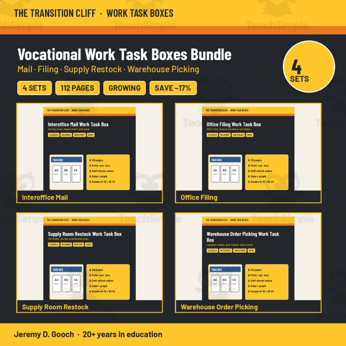 Vocational Work Task Boxes Bundle | Mail, Filing, Restock + Picking preview