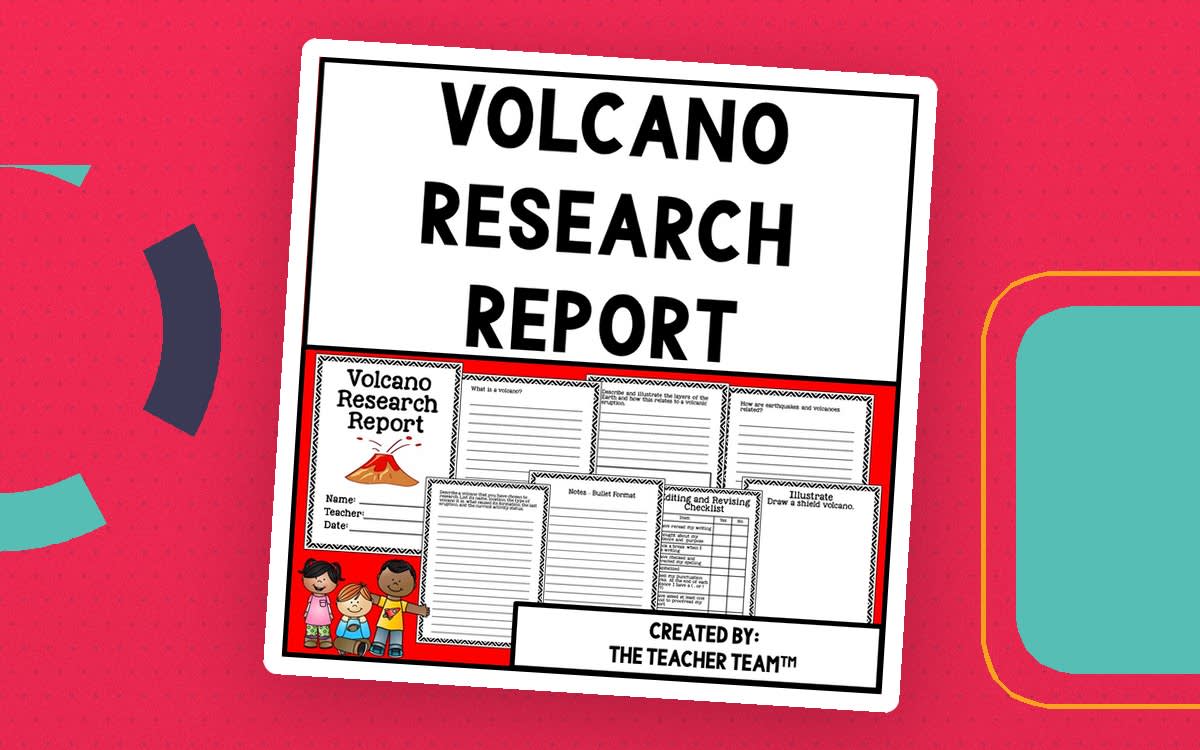 An educational teaching resource from The Teacher Team entitled Volcano Research Report downloadable at Teach Simple.