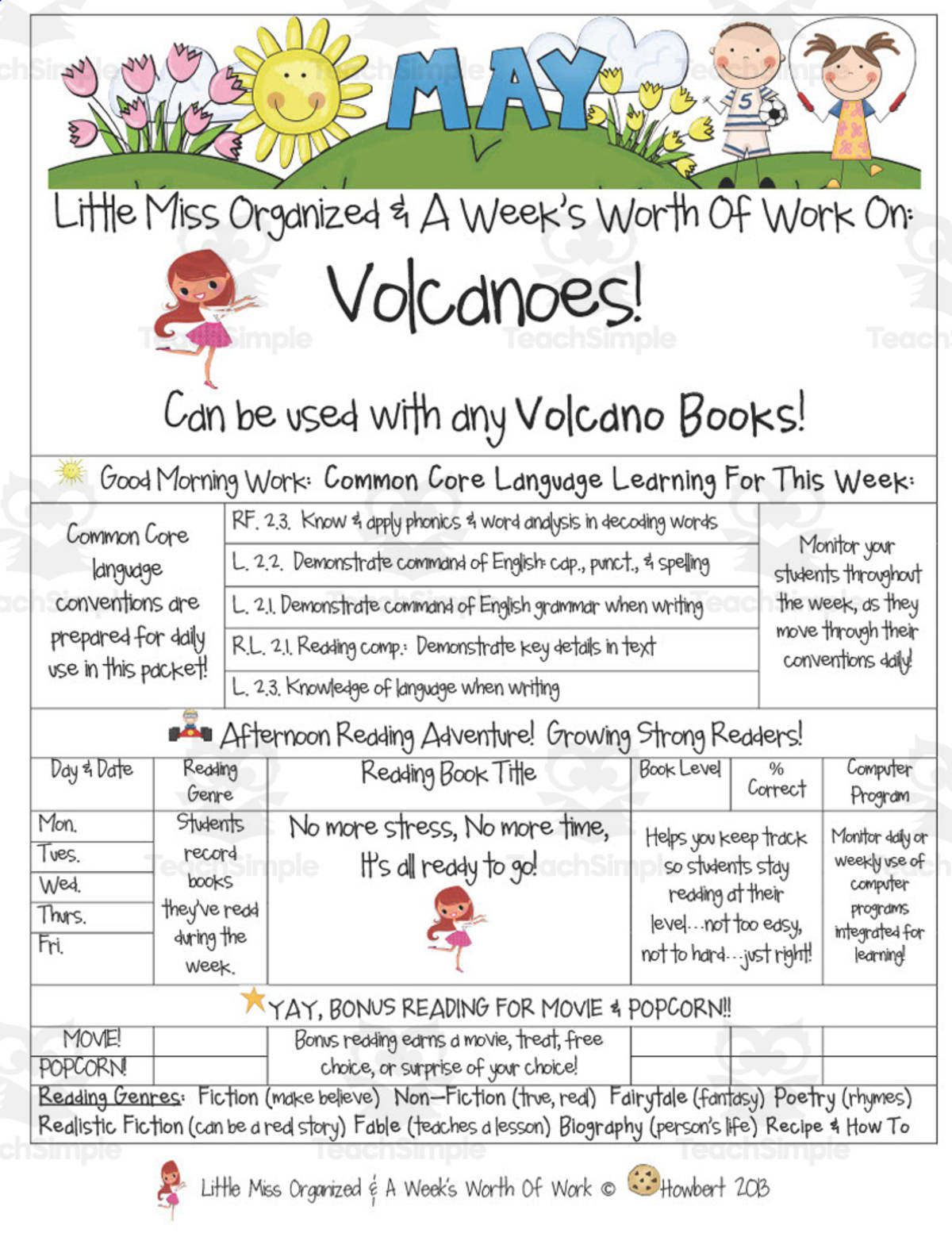 An educational teaching resource from Second Grade Smartypants entitled Volcanoes | Reading Activity Packet downloadable at Teach Simple.