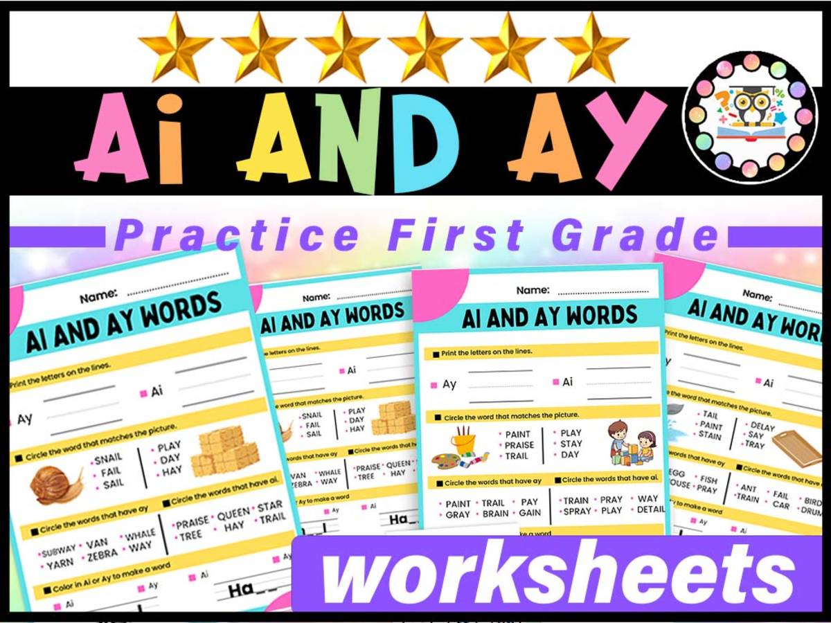 An educational teaching resource from LAMO entitled Vowel Teams AI AY Worksheets and Activities| AI and AY Long A Phonics downloadable at Teach Simple.