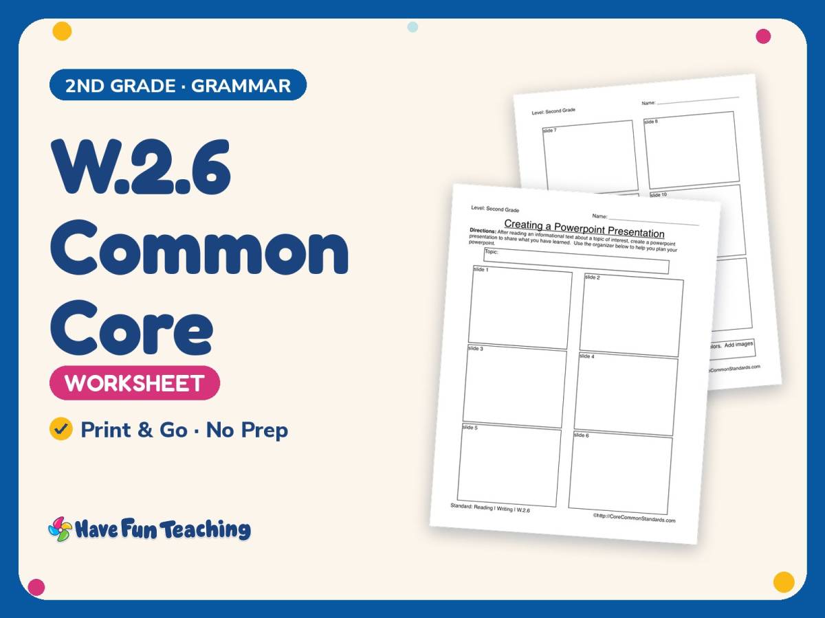W.2.6 Common Core Worksheet – 2nd Grade Research Practice preview
