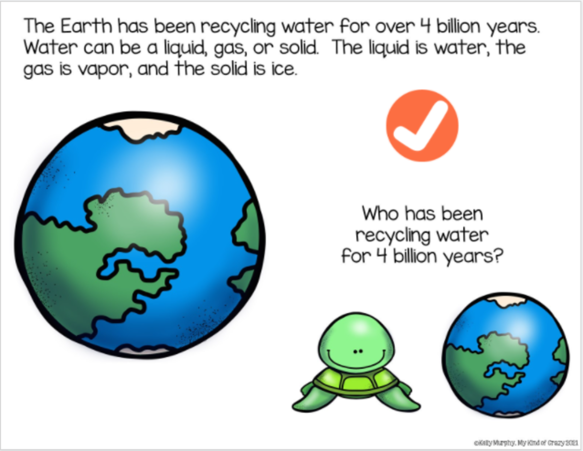 An educational teaching resource from My Kind of Crazy entitled Water Cycle Adapted Book Slide Deck for Special Ed downloadable at Teach Simple.