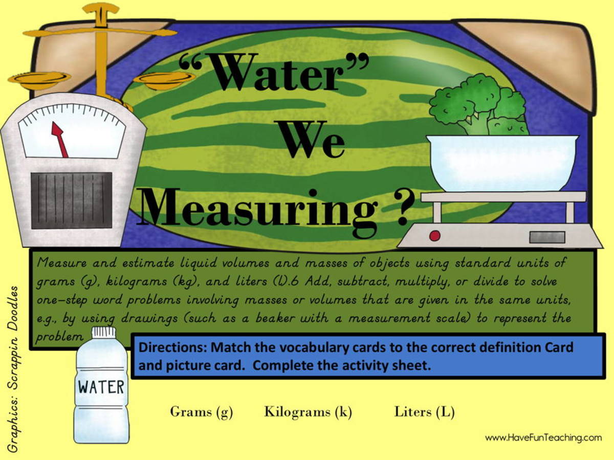 An educational teaching resource from Have Fun Teaching entitled Water We Measuring Activity downloadable at Teach Simple.