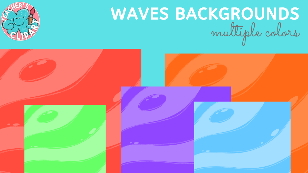 An educational teaching resource from Teacher's Clipart entitled Waves Backgrounds in Multiple Colors downloadable at Teach Simple.