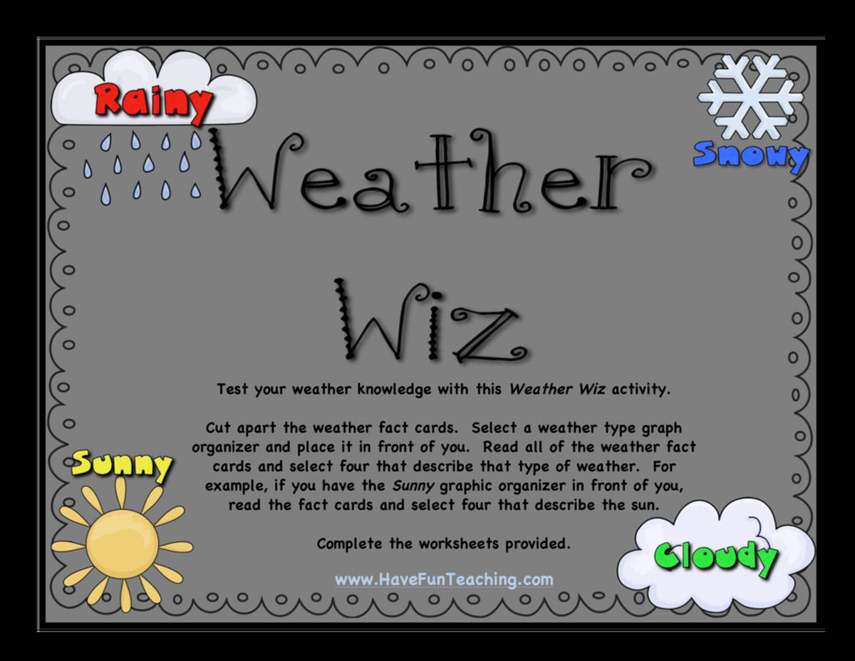 An educational teaching resource from Have Fun Teaching entitled Weather Wiz Activity downloadable at Teach Simple.