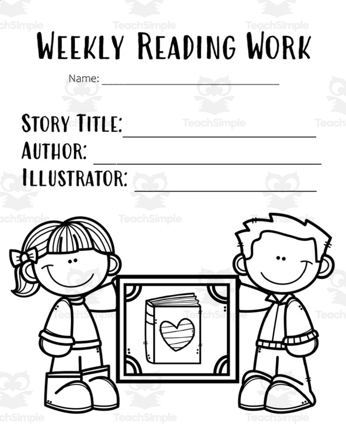 An educational teaching resource from O'Hoppy Day entitled Weekly Reading Work downloadable at Teach Simple.