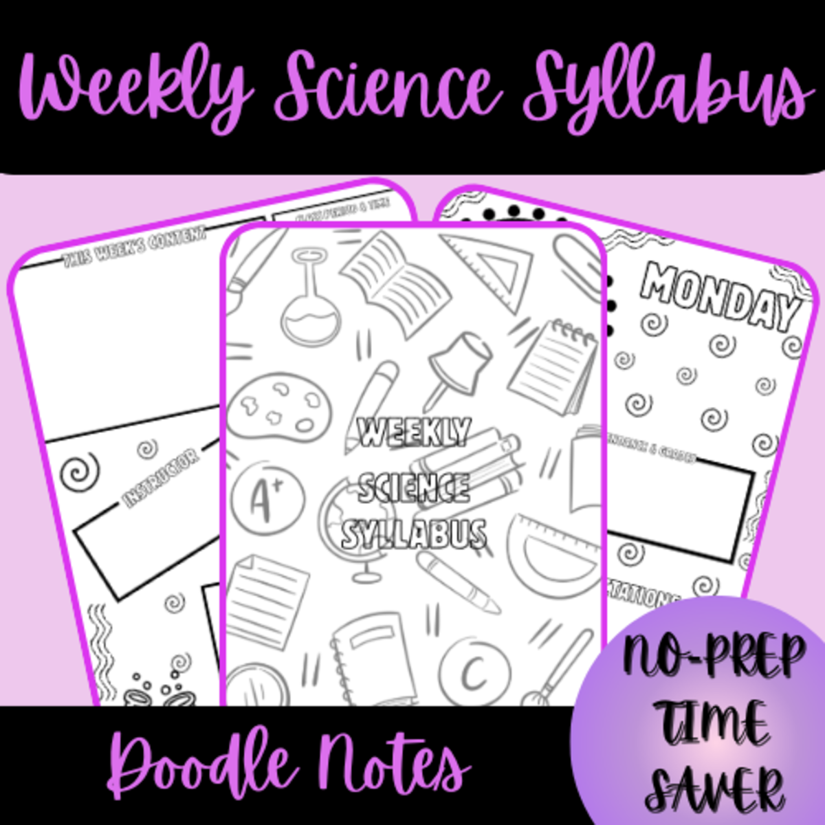An educational teaching resource from Homeschool with Big Easy Homeschooling Mom entitled Weekly Science Syllabus Doodle Notes downloadable at Teach Simple.
