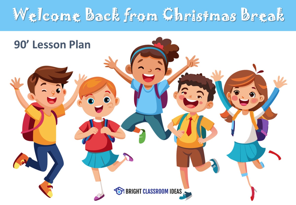An educational teaching resource from Bright Classroom Ideas Marketplace entitled Welcome Back from Christmas Break Lesson Plan (Grades 3–5) downloadable at Teach Simple.