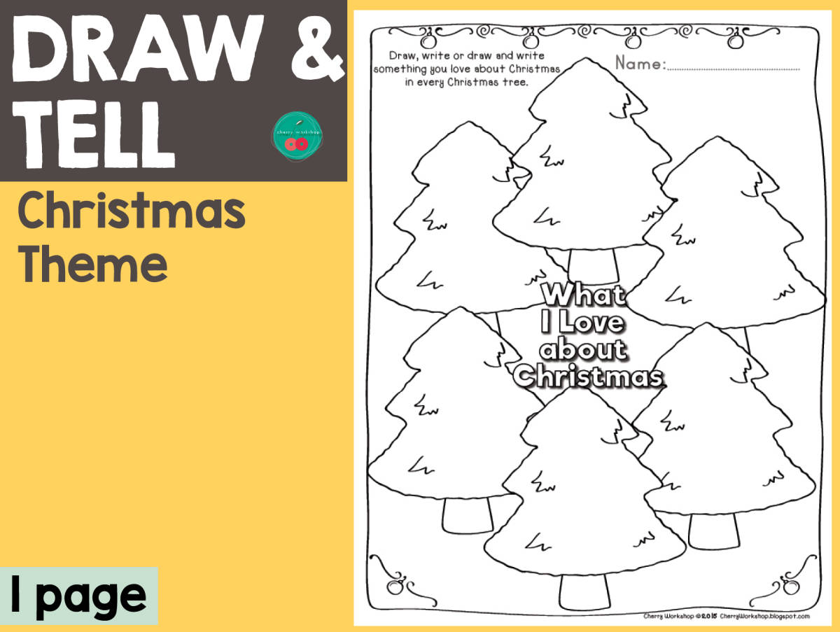 An educational teaching resource from Cherry Workshop entitled What I Love About Christmas downloadable at Teach Simple.