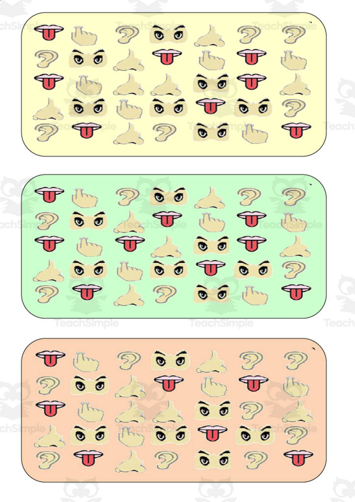 An educational teaching resource from WORDS ASIDE entitled What is different? Vocabulary Boards - COLOR SET 38 downloadable at Teach Simple.