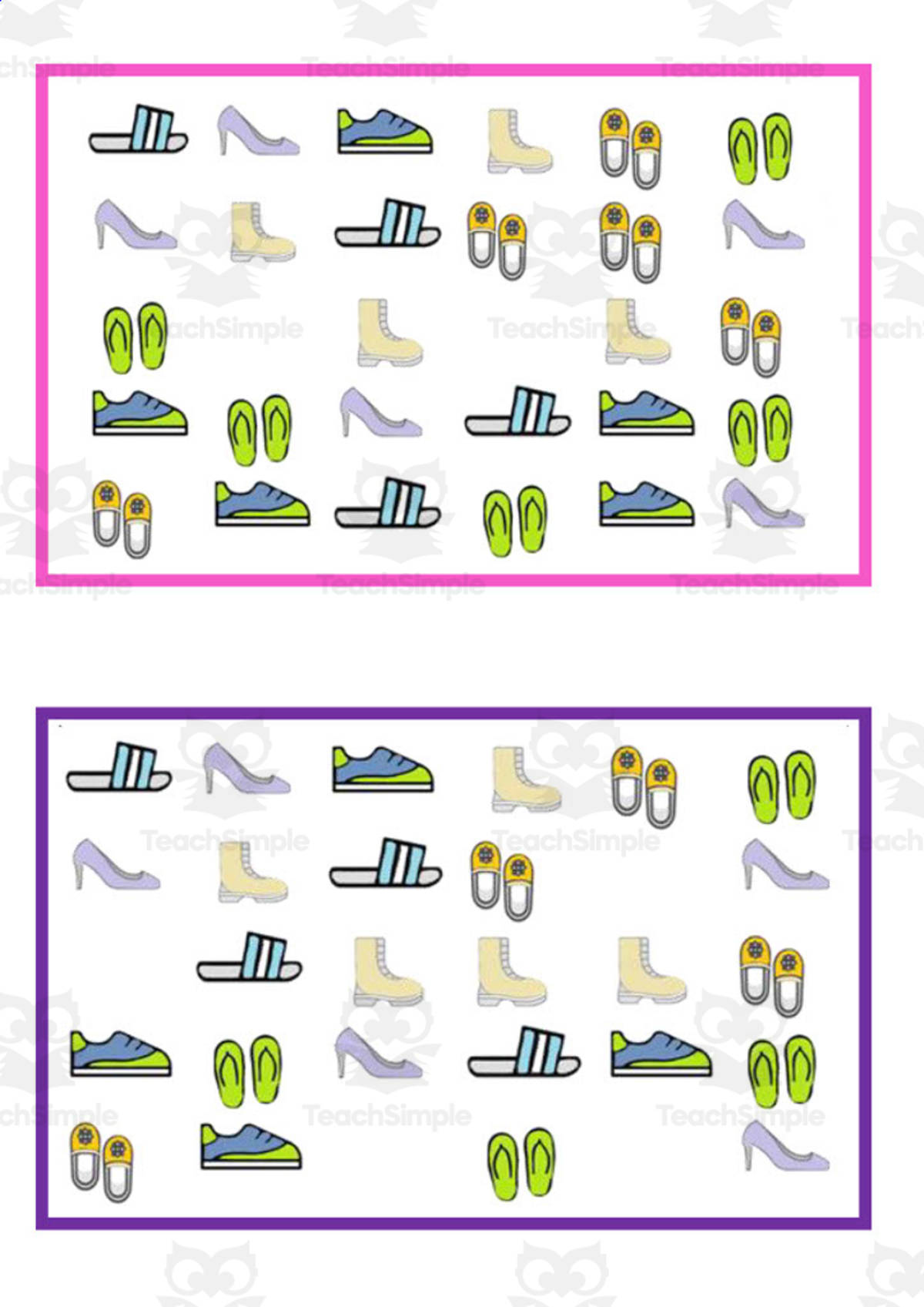 An educational teaching resource from WORDS ASIDE entitled What is missing? Vocabulary Boards - COLOR SET 20 downloadable at Teach Simple.