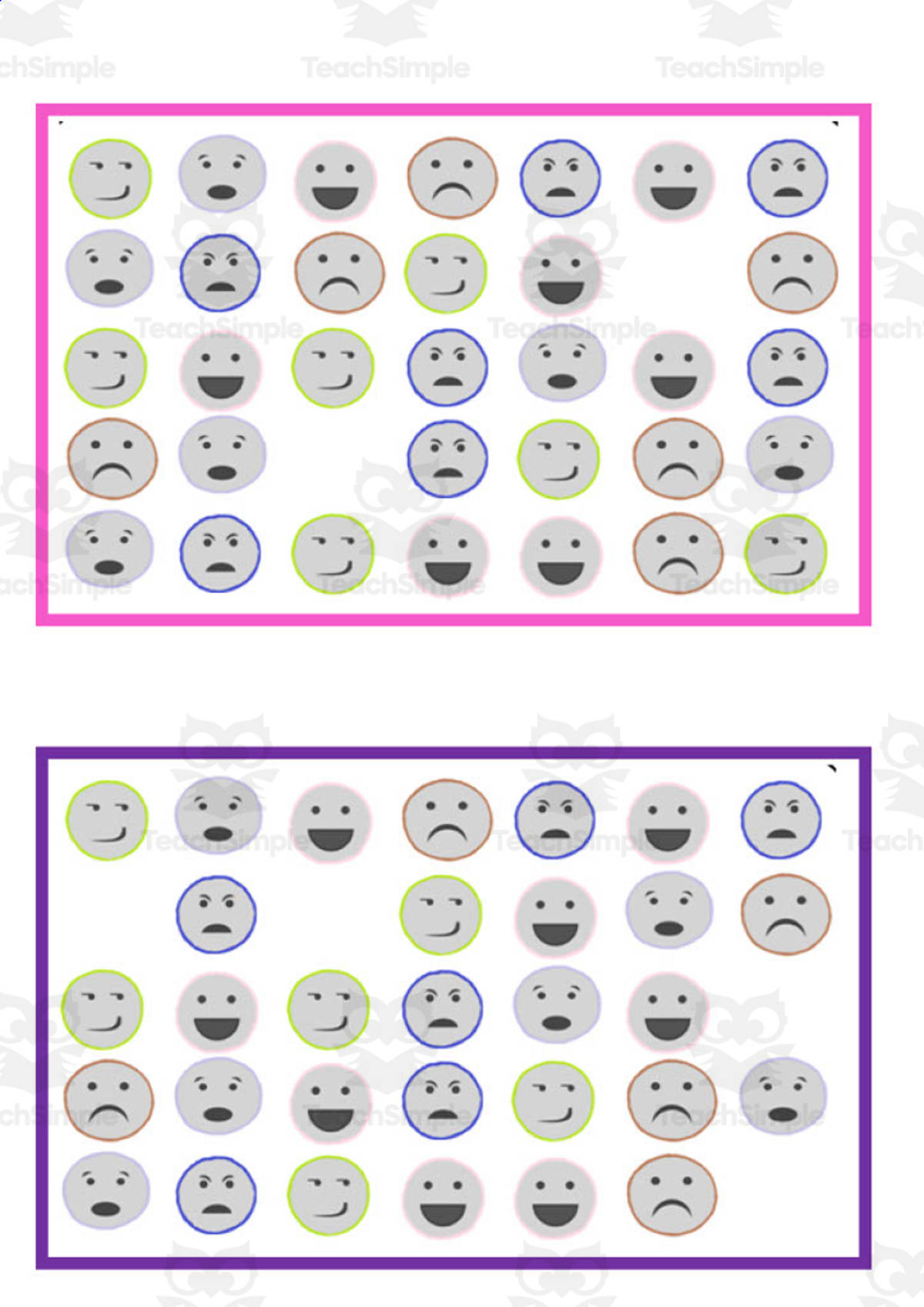 An educational teaching resource from WORDS ASIDE entitled What is missing? Vocabulary Boards - COLOR SET 39 downloadable at Teach Simple.