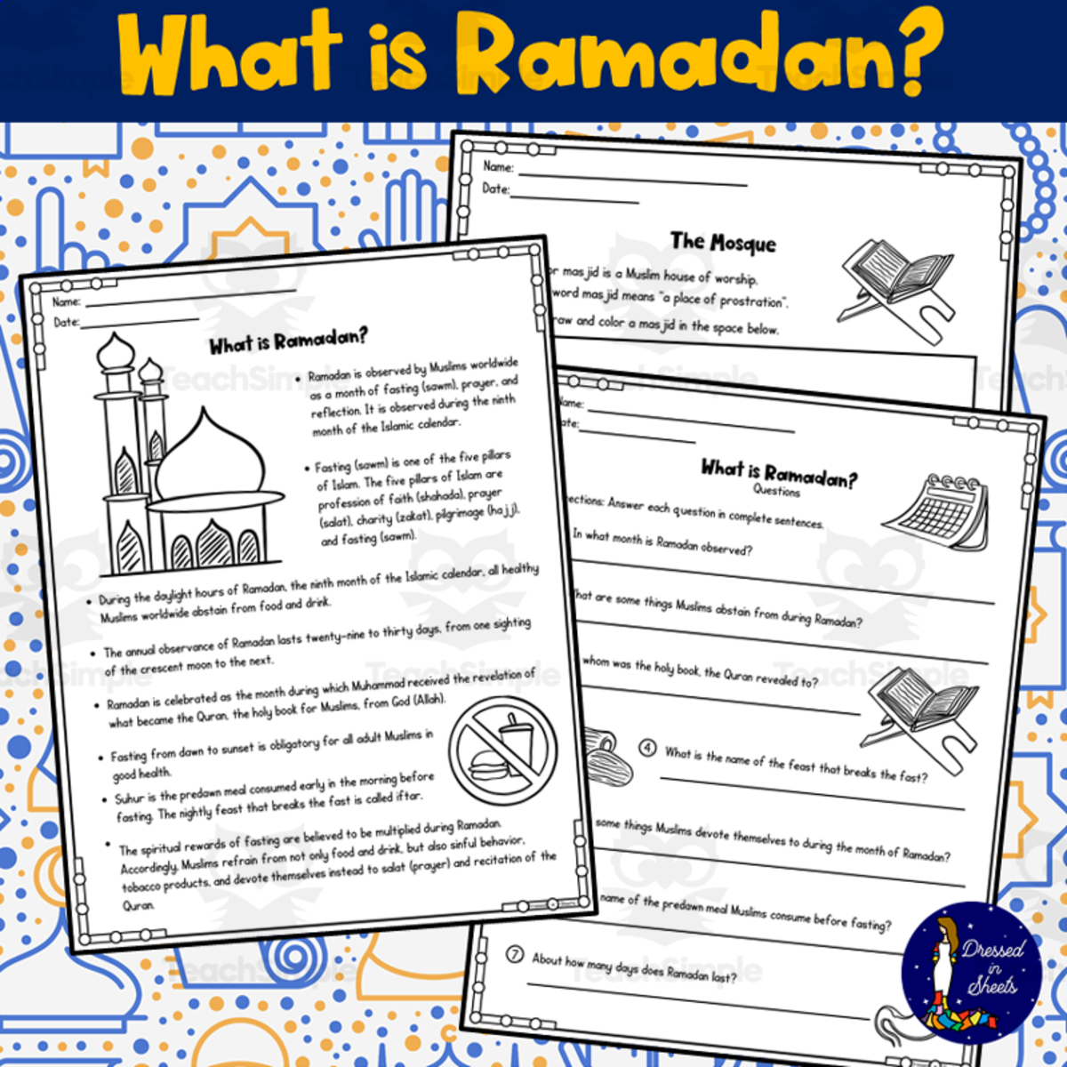 An educational teaching resource from Soumara Siddiqui entitled What is Ramadan? A Mini Unit downloadable at Teach Simple.