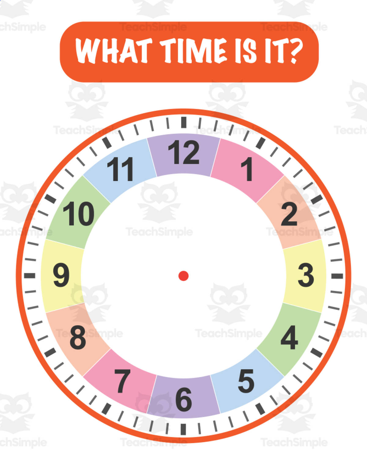 An educational teaching resource from Lamasat sarah LLC entitled What time is it? downloadable at Teach Simple.