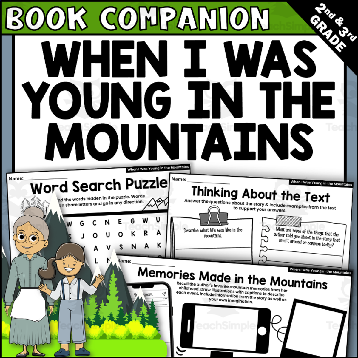 An educational teaching resource from Creatively Gifted entitled When I Was Young in the Mountains Read Aloud downloadable at Teach Simple.