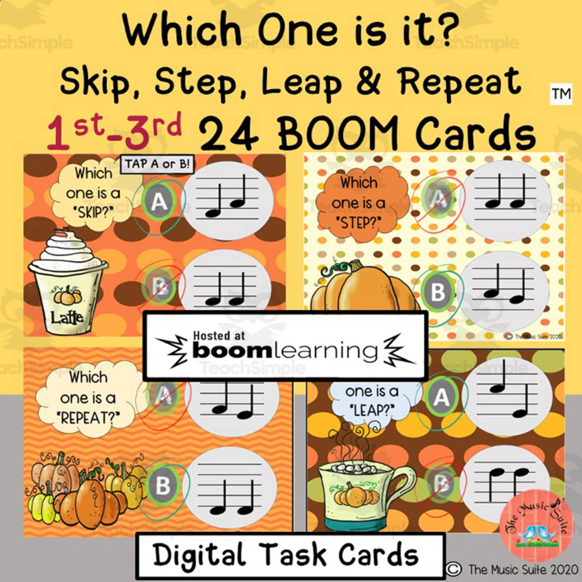 An educational teaching resource from The Music Suite entitled Which One Is It? Music Boom Cards downloadable at Teach Simple.