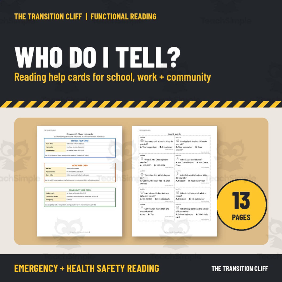 Who Should I Tell? Help Cards and Trusted Adults for Life Skills preview