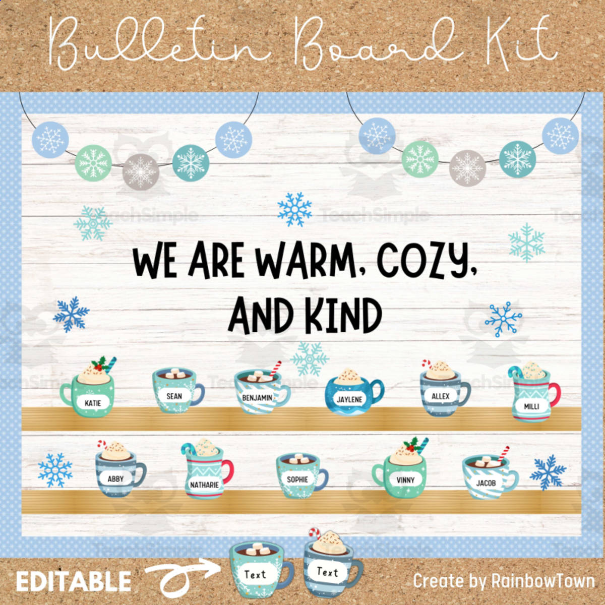An educational teaching resource from RainbowTown entitled Winter Bulletin Board Kit Gnome Themed downloadable at Teach Simple.