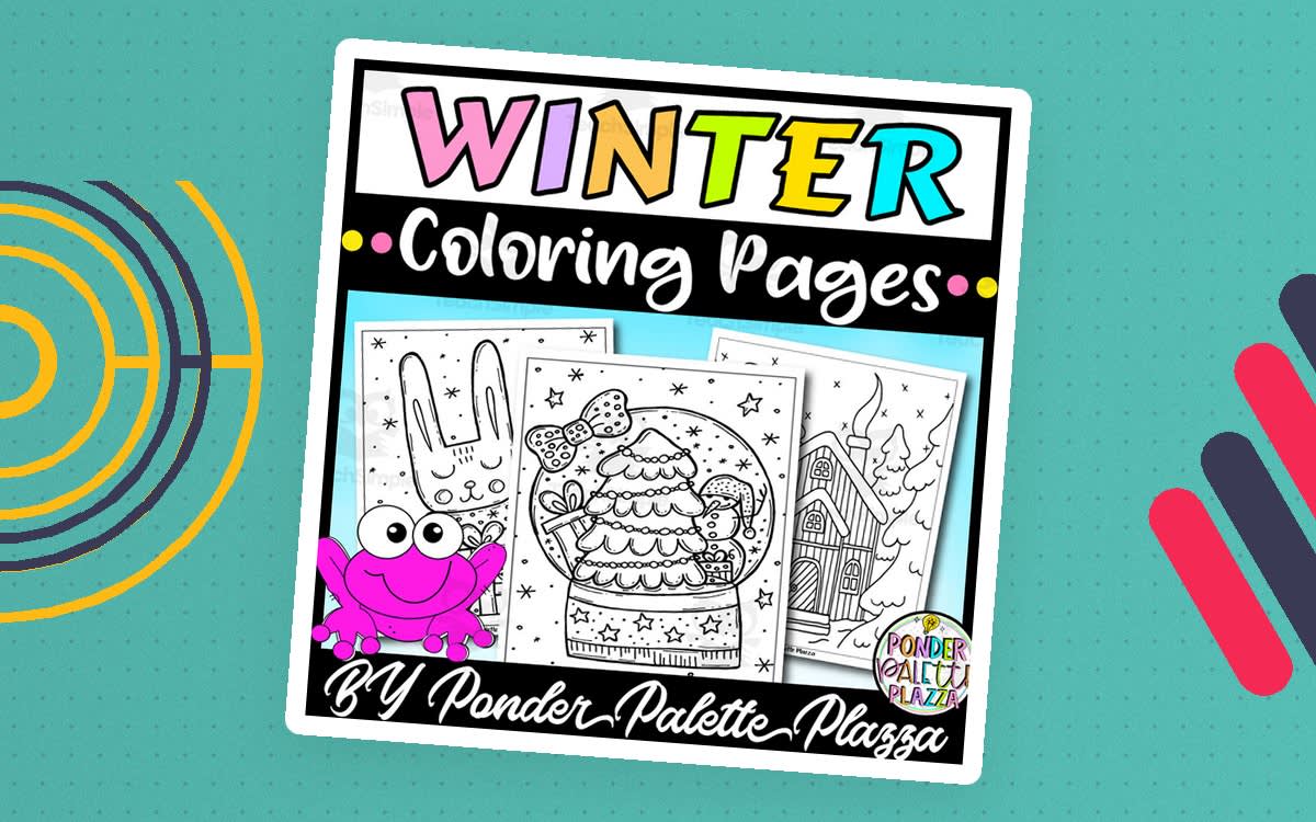 An educational teaching resource from Ponder Palette Plazza entitled Winter Coloring Pages - Set 1 downloadable at Teach Simple.