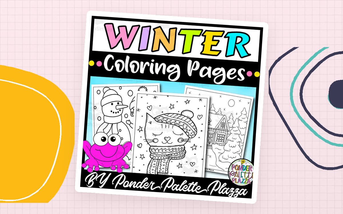 An educational teaching resource from Ponder Palette Plazza entitled Winter Coloring pages - Set 2 downloadable at Teach Simple.