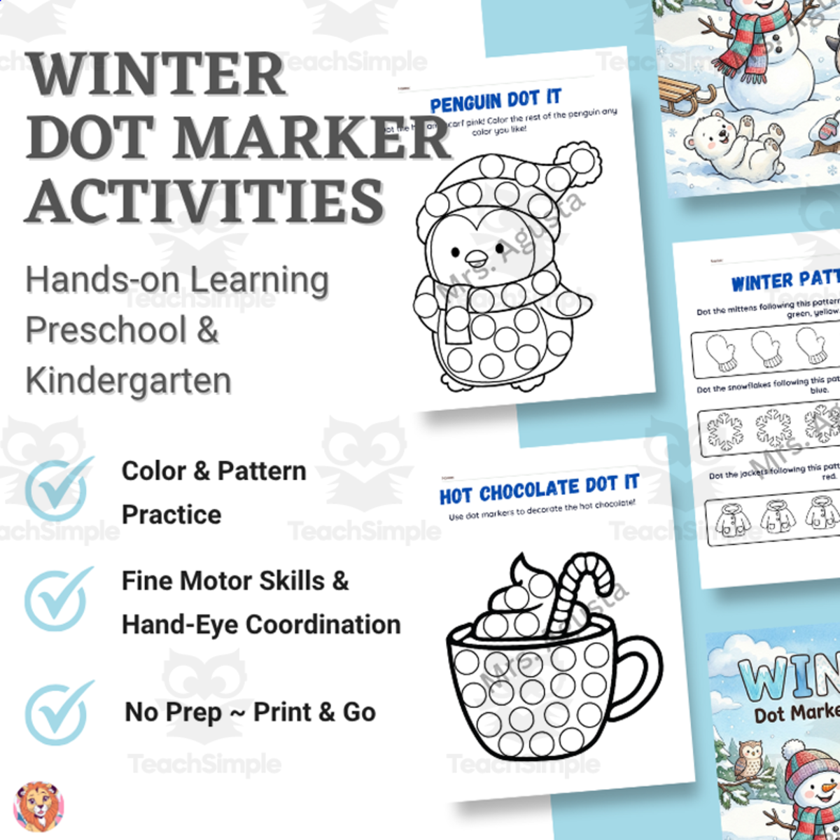 Winter Dot Marker Activities | Fine Motor & Coloring | Preschool preview