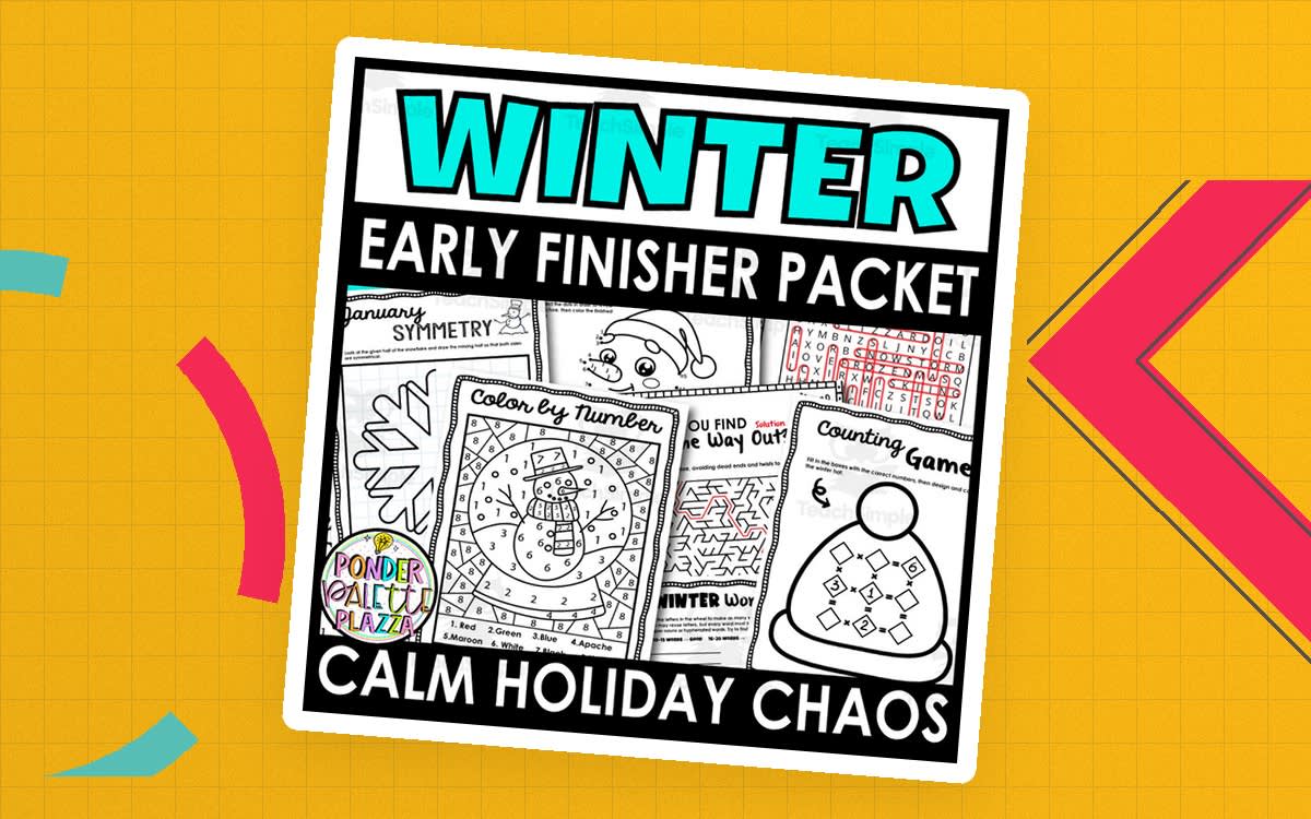 An educational teaching resource from Ponder Palette Plazza entitled Winter Early Finisher Worksheets | Winter Break downloadable at Teach Simple.