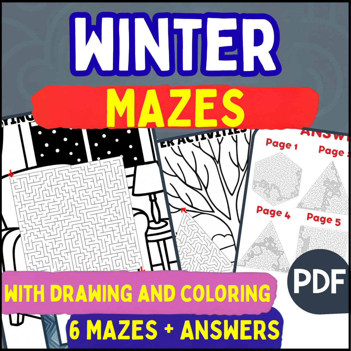 An educational teaching resource from Cored Education entitled Winter Mazes (PDF) downloadable at Teach Simple.