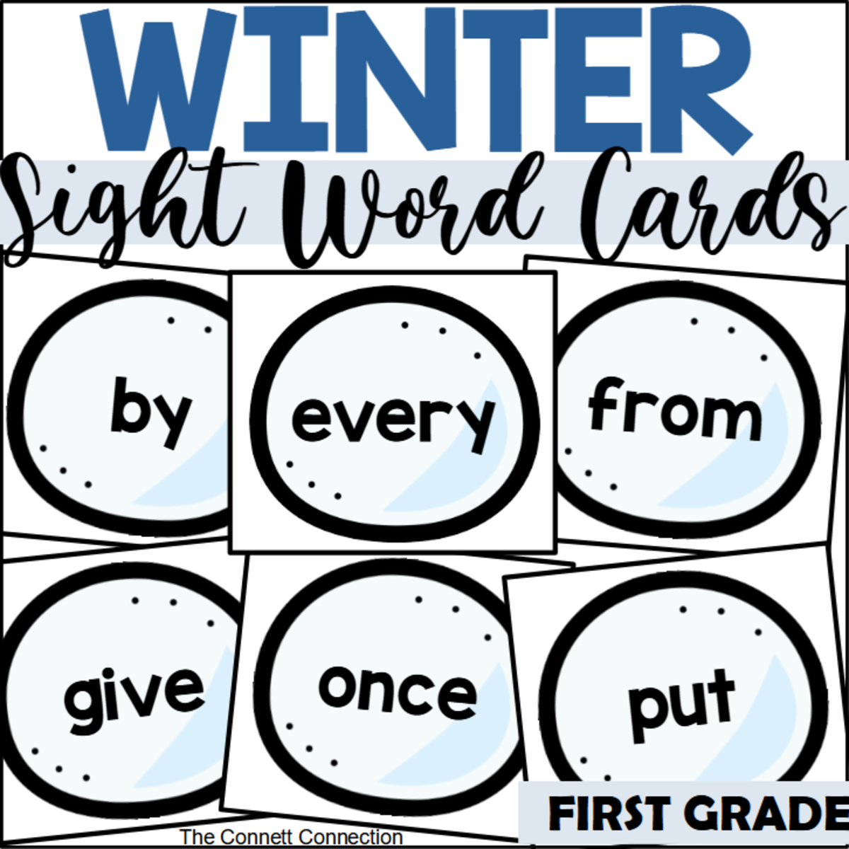 An educational teaching resource from The Connett Connection entitled Winter Sight Word Cards for First Grade downloadable at Teach Simple.