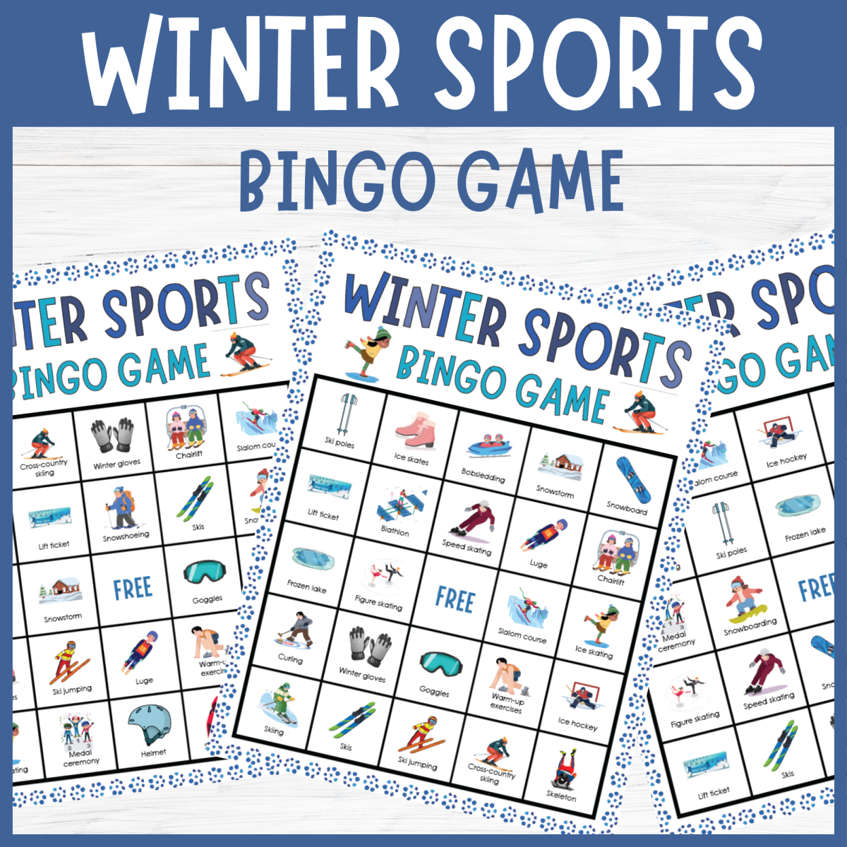 An educational teaching resource from Perfect_Printables entitled Winter Sports Bingo Game Outdoor Cold Weather Seasonal Activities downloadable at Teach Simple.