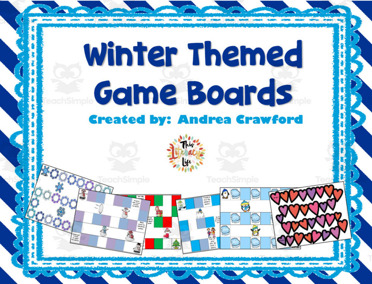 An educational teaching resource from Literacy Life entitled Winter Themed Game Boards downloadable at Teach Simple.