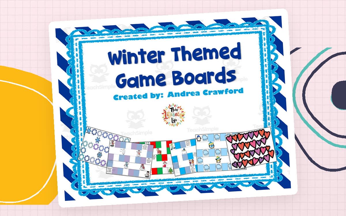 An educational teaching resource from Literacy Life entitled Winter Themed Game Boards downloadable at Teach Simple.