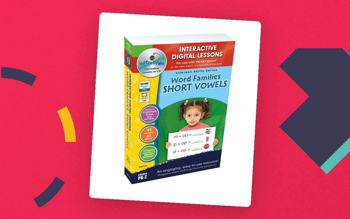 An educational teaching resource from Classroom Complete Press entitled Word Families: Short Vowels - Digital Lesson Plan Gr. PK-2 | MAC Software downloadable at Teach Simple.